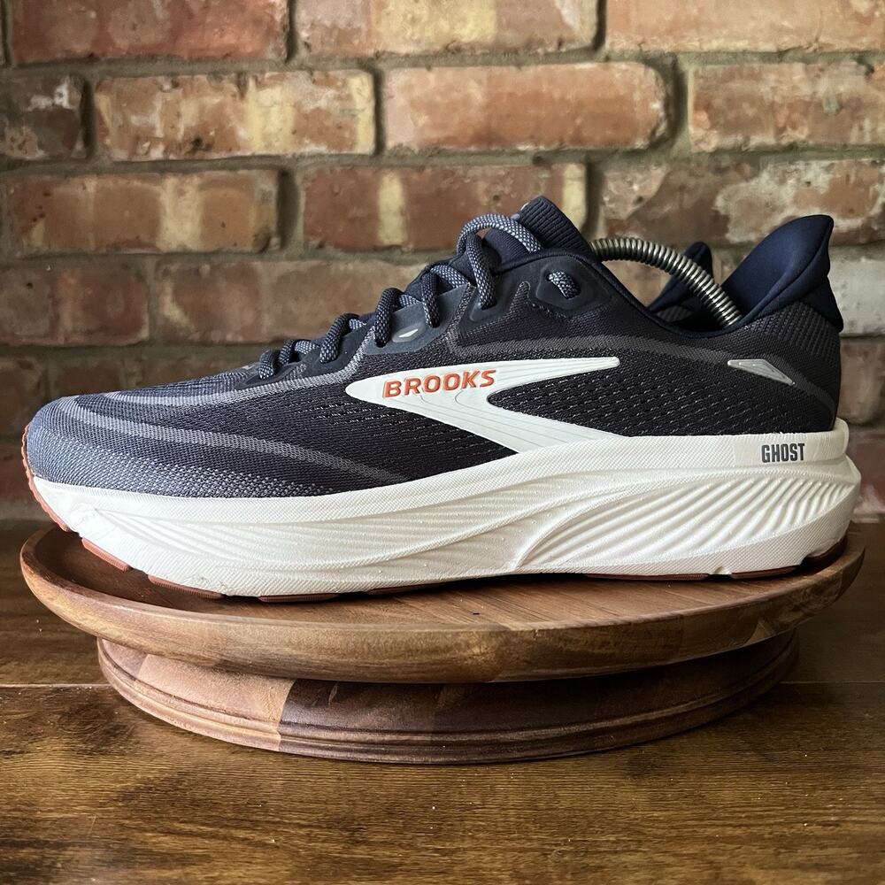 Brooks Ghost 18 Mens 11 Blue White Neutral Cushioned Running Sneakers Shoes